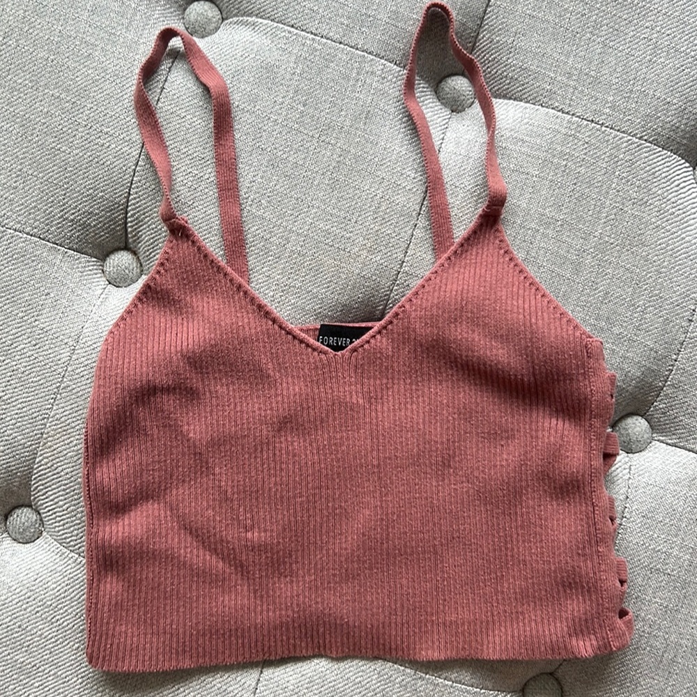 Adorable Muave Sweater Crop Top 🌸🎀 - Picture 1 of 4